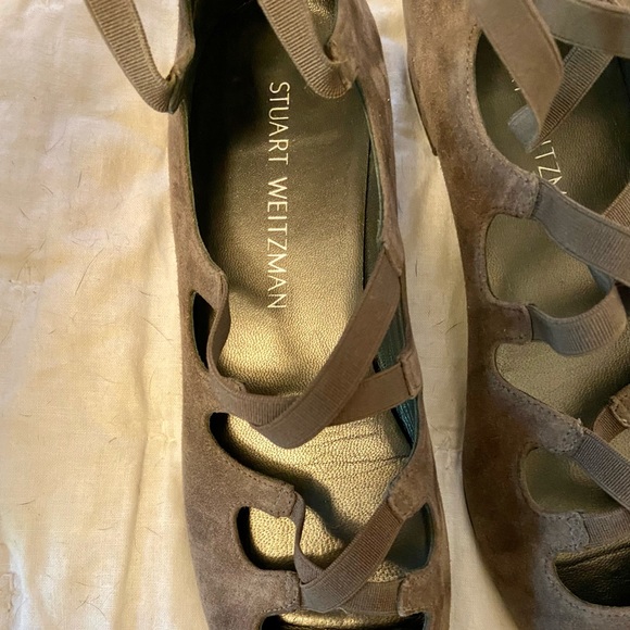 NEW W BOX 7.5 Adorable Stuart Weitzman Strappy Flats with High Ankle - Picture 7 of 10